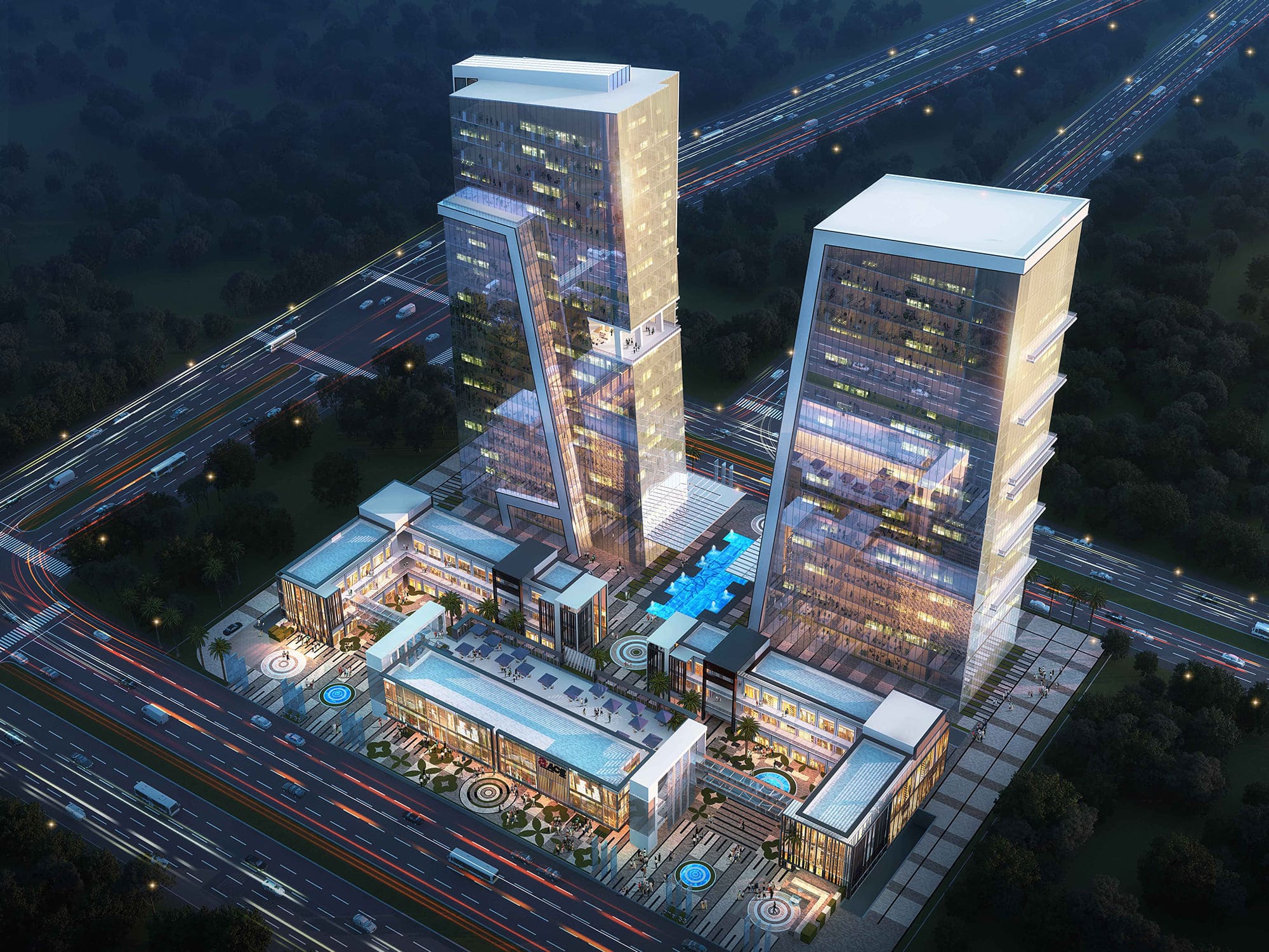 Aerial view of ACE 153 commercial project in Sector 153, Noida