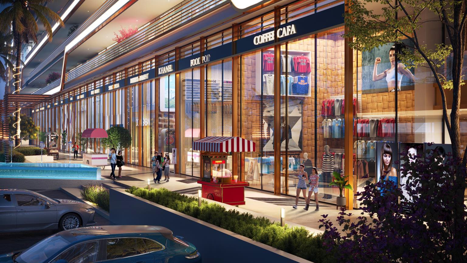Luxury shopping arcade with fashion boutiques at M3M 72