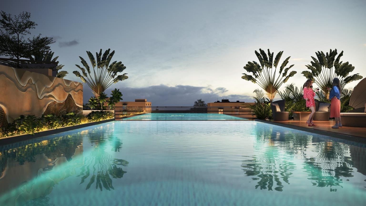 Infinity rooftop swimming pool at M3M 72 Gurugram