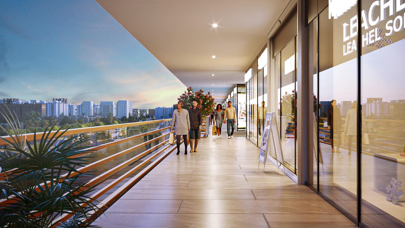 Open-air shopping promenade at M3M 72