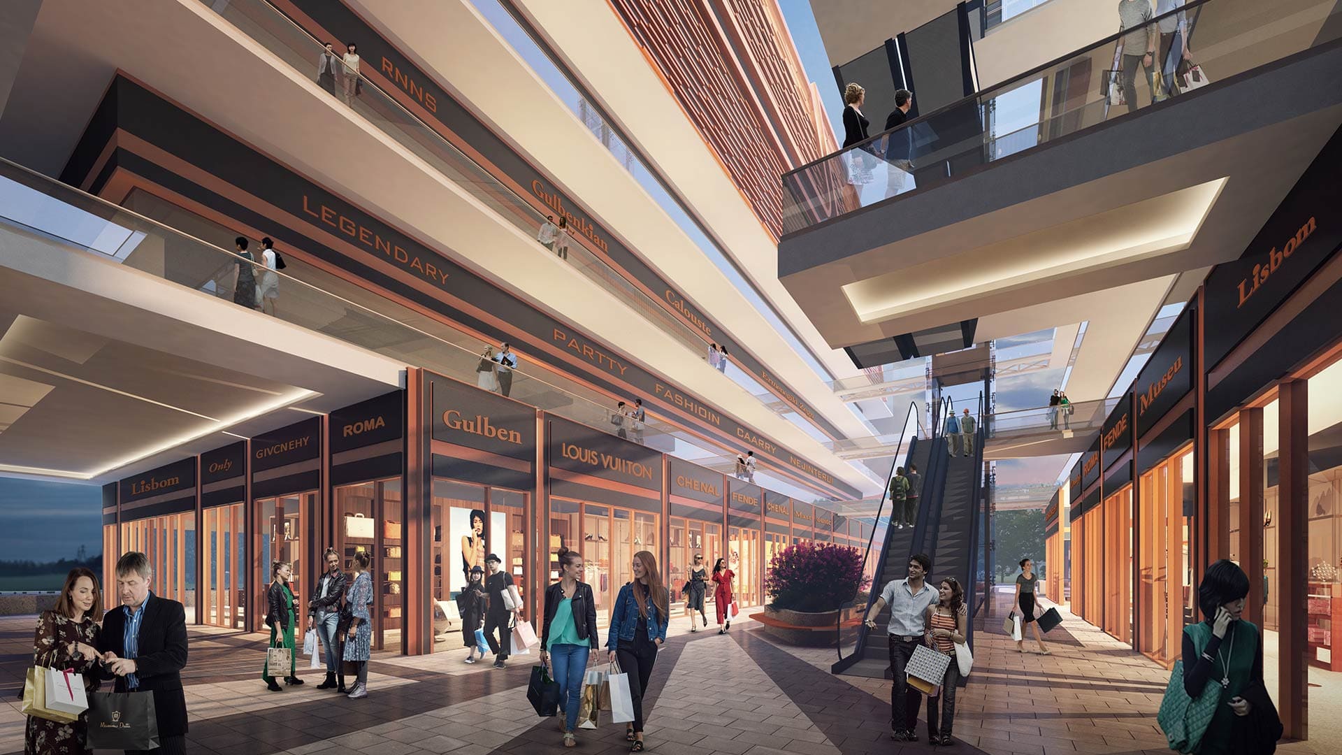 Luxury retail shopping boulevard at Paras Avenue Sector 129 Noida