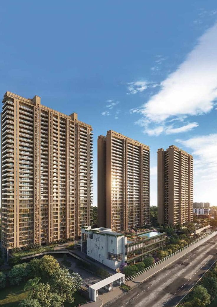 Modern high-rise residential project on Yamuna Expressway